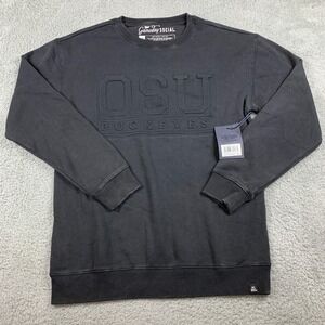 Ohio State Buckeyes Sweatshirt Womens Large Black Embossed 3D Logo OSU NEW $69
